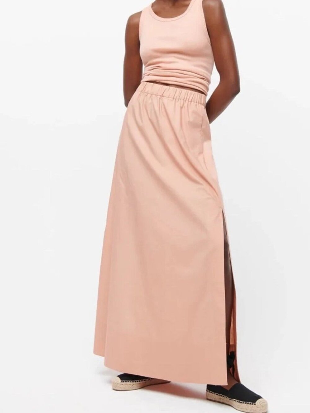 J. Crew Side-Slit Maxi Skit in Warm Taupe Size Medium NWT